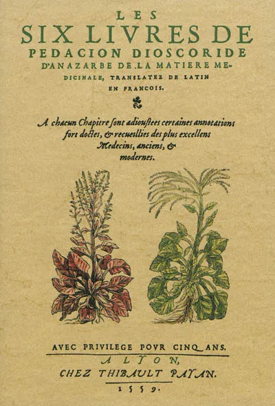 les six livres de la Pedacion Dioscoride Anazarbe