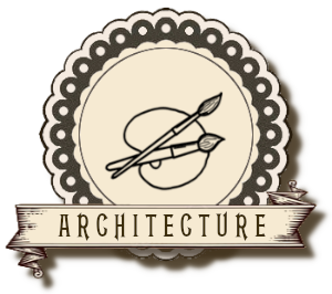 étiquette ronde menu architecture
